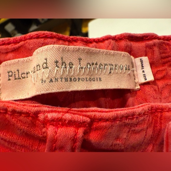 Anthropologie Pilcro Letterpress High Rise Skinny Red Pattern Jean Size 25P - Picture 4 of 4